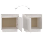 vidaXL Tables de chevet 2 Pièces Blanc 40x30x40 cm Bois de pin solide