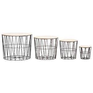 vidaXL Tables basses 4 Pièces Noir