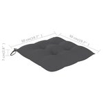 vidaXL Chaise à bascule avec coussin anthracite Bois de teck solide