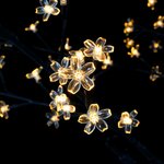 vidaXL Sapin de Noël 220 LED blanc chaud Cerisier en fleurs 220 cm