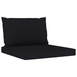 vidaXL Salon de jardin 6 Pièces avec coussins noir