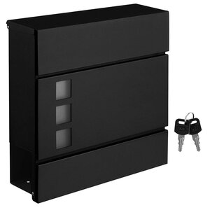 Boîte aux lettres moderne avec porte-journaux couvercle verrouillable facile à installer noir