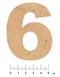 Chiffre en bois MDF adhésif 7 5cm Chiffre 6
