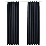vidaXL Rideaux occultants avec crochets 2 Pièces Anthracite 140x225 cm