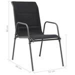 vidaXL Mobilier de salle à manger d'extérieur 3 Pièces Acier Noir
