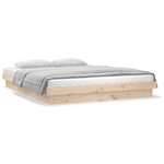 vidaXL Cadre de lit à LED 180x200 cm Super King bois massif