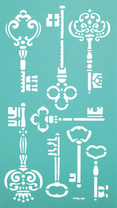 Pochoir adhésif repositionnable Clés 11 5 x 20 5 cm