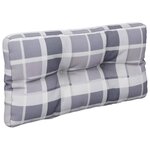 vidaXL Coussin de canapé palette Motif à carreaux gris 70x40x10 cm