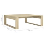 vidaXL Table basse Chêne sonoma 100x100x35 cm Aggloméré
