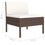 vidaXL Salon de jardin 10 Pièces avec coussins Résine tressée Marron