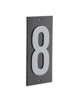 THIRARD - Plaque de signalisation 8  marquage blanc sur fond noir  panneau ABS à visser  56x120mm