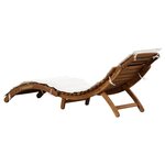 vidaXL Chaise longue avec coussin Bois d'acacia solide Crème