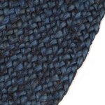 vidaXL Tapis tressé réversible Bleu marine et naturel 120 cm Jute Rond