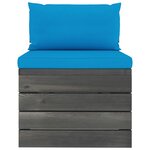vidaXL Salon palette de jardin 3 Pièces avec coussins Bois de pin massif