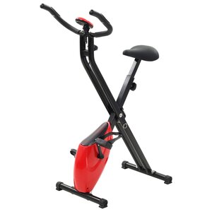 vidaXL Vélo d'appartement magnétique et mesure du pouls Noir et rouge