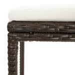 vidaXL Meuble de bar de jardin 5 Pièces et coussins Résine tressée Marron