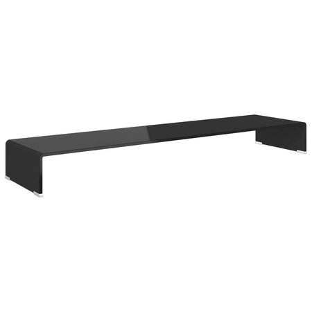 vidaXL Meuble TV/ Support pour moniteur 120 x 30 x 13 cm Verre Noir