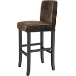 Tectake lot de 2 chaises de bar - marron foncé