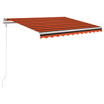 vidaXL Auvent automatique capteur de vent/LED 300x250 cm Orange/marron