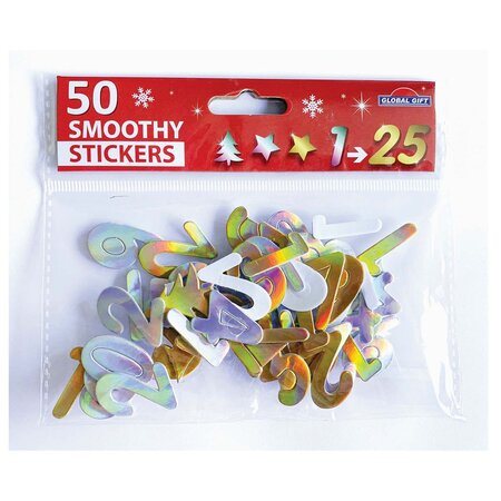 Autocollants mousse EVA pour Calendrier de l'Avent - Chiffres holographiques