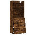 vidaXL Buffet haut Chêne fumé 69 5x34x180 cm Bois d'ingénierie