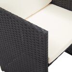 vidaXL Salon de jardin 15 Pièces avec coussins Résine tressée Noir