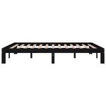 vidaXL Cadre de lit Noir Bois massif 150x200 cm Très grand