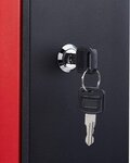 Boîte aux lettres murale moderne en acier bicolore design 35 cm noir rouge