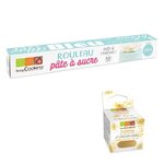 Pâte à sucre en rouleau ø 36 cm bleue + paillettes dorées
