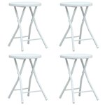vidaXL Tabourets pliables de jardin lot de 4 blanc PEHD aspect rotin