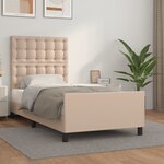 vidaXL Cadre de lit avec tête de lit Cappuccino 90x190 cm Similicuir