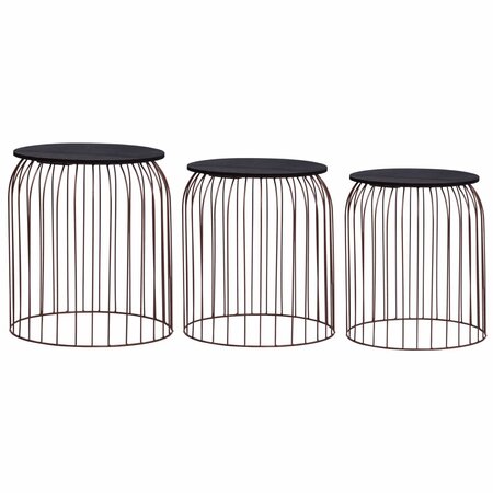 vidaXL Tables basses 3 Pièces Cuivre