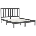vidaXL Cadre de lit Gris Bois massif 140x200 cm