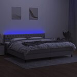 vidaXL Sommier tapissier matelas et LED Gris clair 200x200 cm Tissu