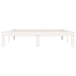 vidaXL Cadre de lit blanc 140x190 cm bois de pin massif