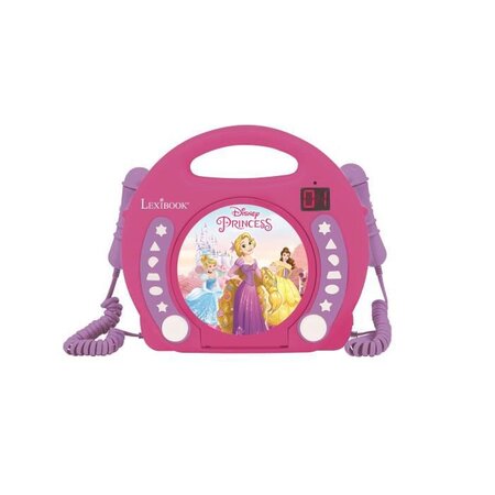 DISNEY PRINCESSES Lecteur CD karaoké enfant avec 2 microphones LEXIBOOK