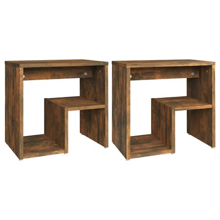 vidaXL Tables de chevet 2 Pièces Chêne fumé 40x30x40 cm Bois d'ingénierie
