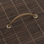 vidaXL Panier à linge rond en bambou Marron foncé