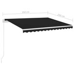 vidaXL Auvent automatique avec capteur de vent LED 3 5x2 5m Anthracite