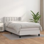 vidaXL Lit à sommier tapissier avec matelas Blanc 90x200 cm Similicuir