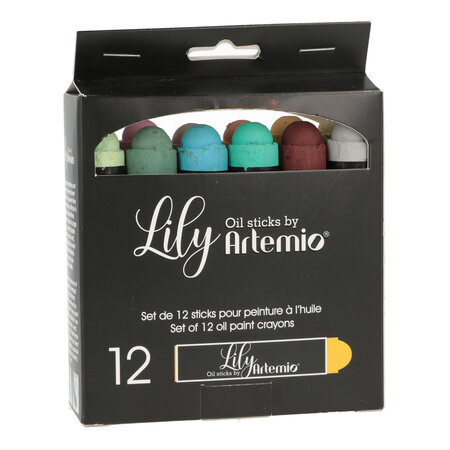12 Stick Lily Pastels- Peinture À L'Huile - 10X1 7 Cm