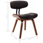vidaXL Chaises à manger lot de 2 gris bois courbé et tissu