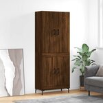 vidaXL Buffet haut Chêne marron 69 5x34x180 cm Bois d'ingénierie