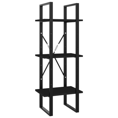 vidaXL Bibliothèque à 3 niveaux Noir 40x30x105 cm Aggloméré