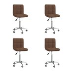 vidaXL Chaises pivotantes à manger lot de 4 marron tissu
