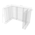 vidaXL Cadre à gabion de poubelle double Acier 180 x 100 x 120 cm