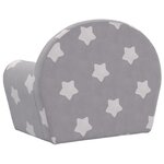 vidaXL Canapé pour enfants Gris clair avec étoiles Peluche douce