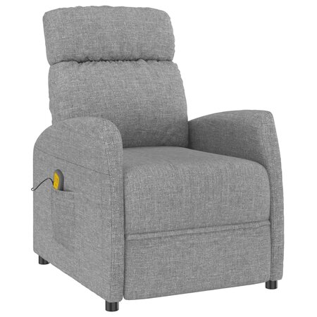 vidaXL Fauteuil de massage Gris clair Tissu