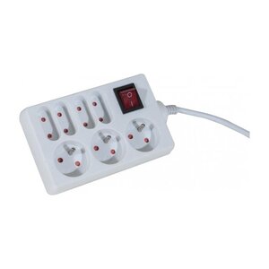 Multiprise 3 + 4 prises bipolaires avec interupteur blanche - 1,5 m DEXLAN