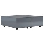 vidaXL Table basse Gris brillant 100 x 100 x 35 cm
